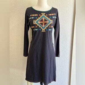 Double D Ranch Dolman Sleeve Long Sleeve Southwestern Western Aztec Dress XS